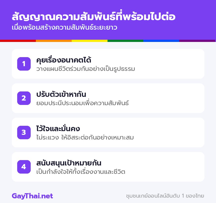 สัญญาณความสัมพันธ์ที่พร้อมไปต่อ