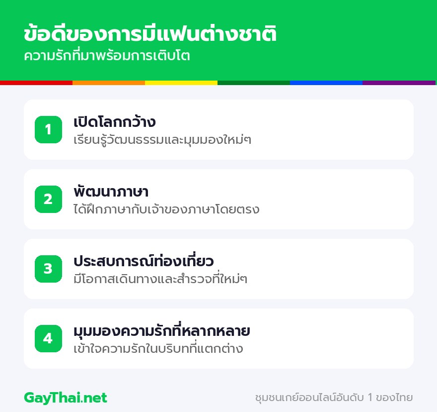 ข้อดีของการมีแฟนต่างชาติ