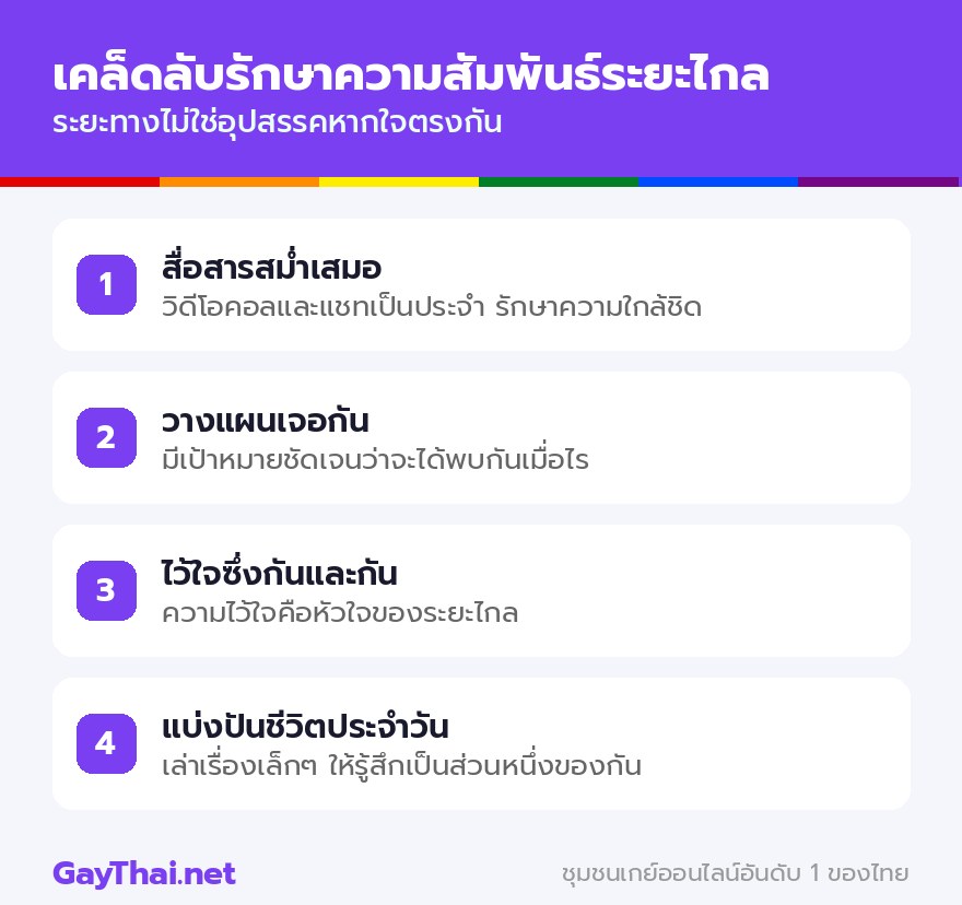 เคล็ดลับรักษาความสัมพันธ์ระยะไกล
